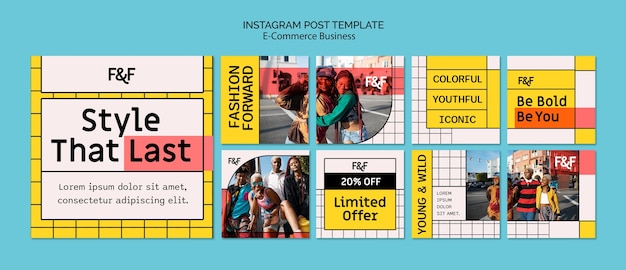 Free PSD e-commerce discounts instagram posts template