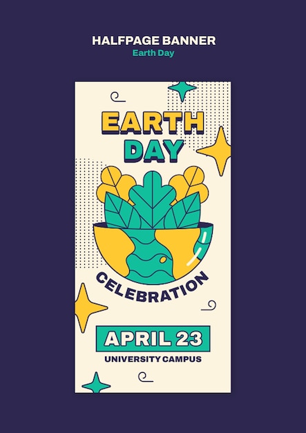 Free PSD earth day template design