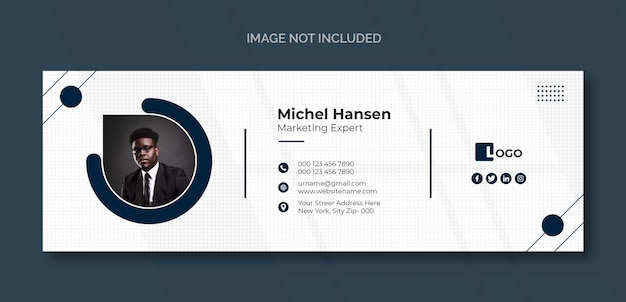 Free PSD email signature template or email footer and personal social media cover design