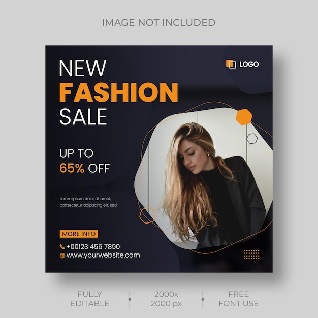 Free PSD fashion sale instagram post and social media banner template