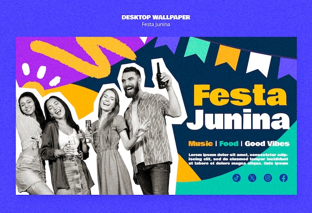 Free PSD festa junina template design
