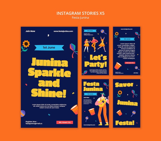 Free PSD festa junina template design