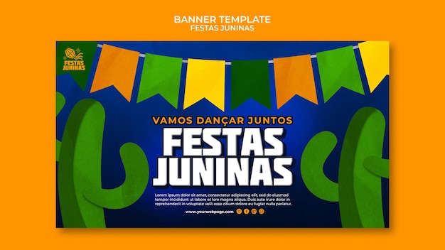 Free PSD festas juninas banner template design