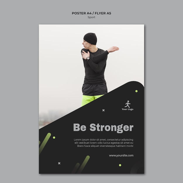 Free PSD fitness training ad poster template