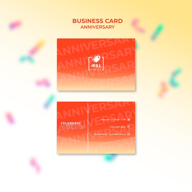 Free PSD flat design anniversary template