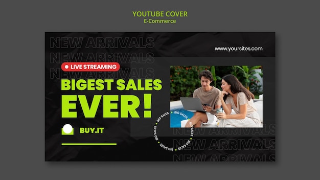 Free PSD flat design e-commerce template