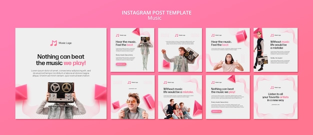 Free PSD flat design music template