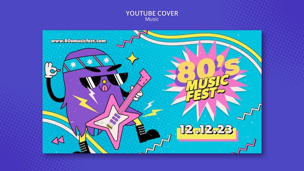 Free PSD flat design music template