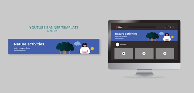 Free PSD flat design nature template