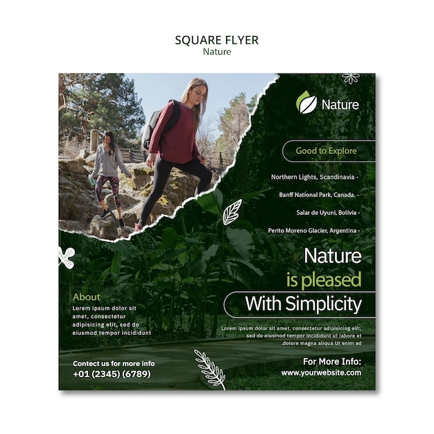 Free PSD flat design nature template