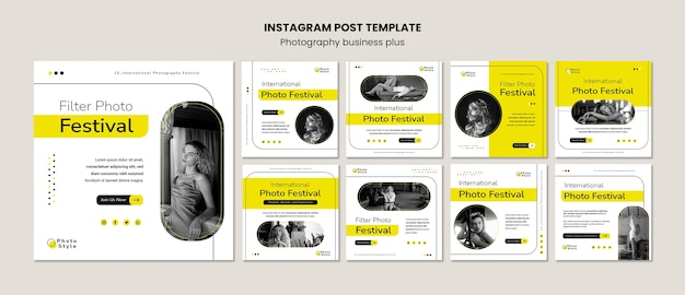 Free PSD flat design photography template