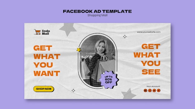 Free PSD flat design shopping mall template