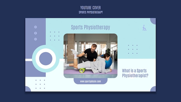 Free PSD flat design sport physiotherapy template