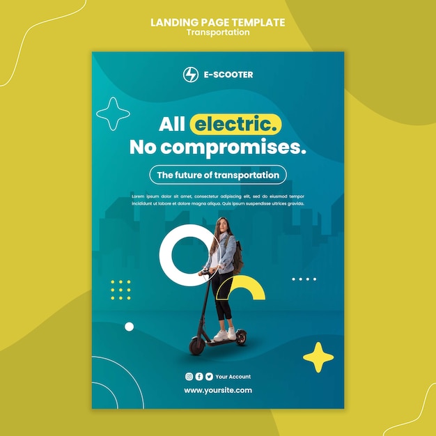 Free PSD flat design transport template