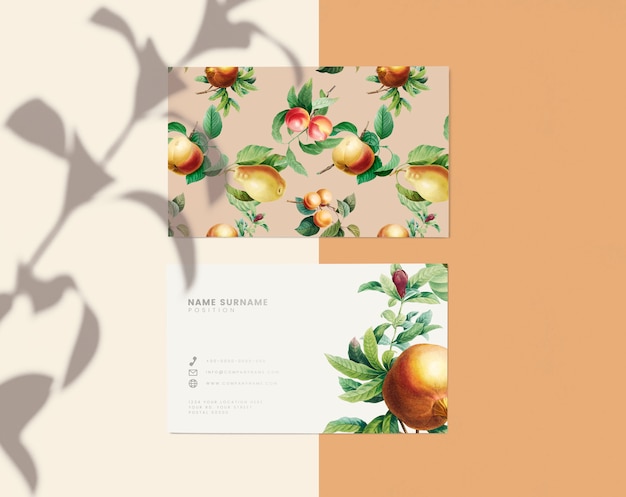 Free PSD floral name card design