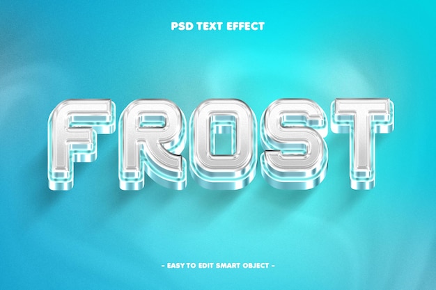 Free PSD frosted glass style editable text effect