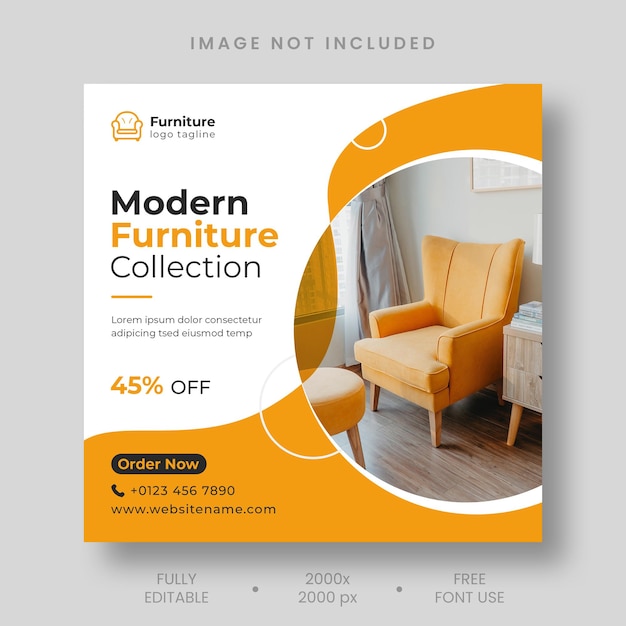 Free PSD furniture sale instagram post and social media template