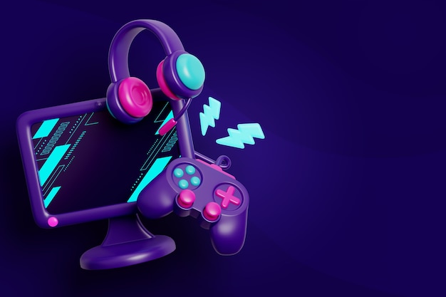 Free PSD gaming blank banner background