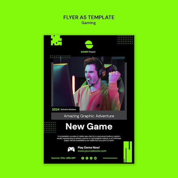 Free PSD gaming template design