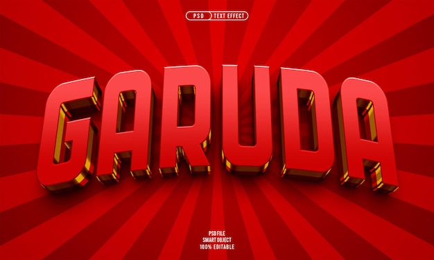 Free PSD garuda 3d editable text effect