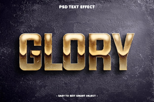 Free PSD glory editable text effect