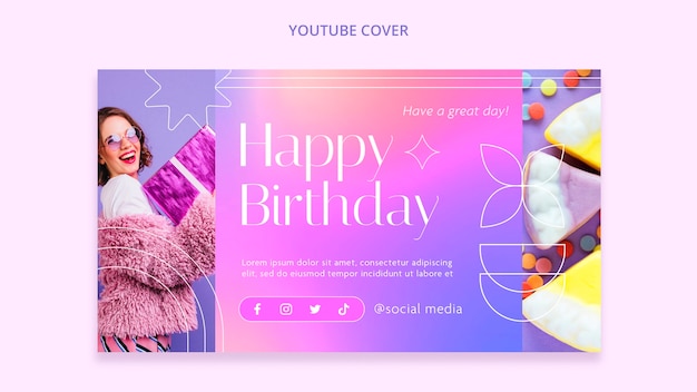 Free PSD gradient birthday template