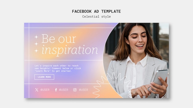 Free PSD gradient celestial style facebook template