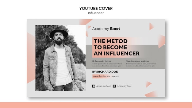 Free PSD gradient influencer youtube cover template