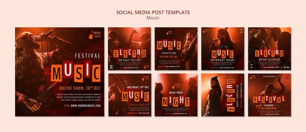 Free PSD gradient music template design