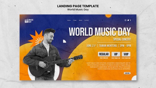 Free PSD gradient music template design