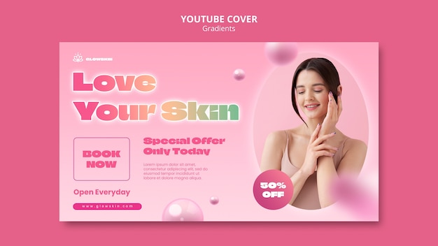 Free PSD gradient skin care template design