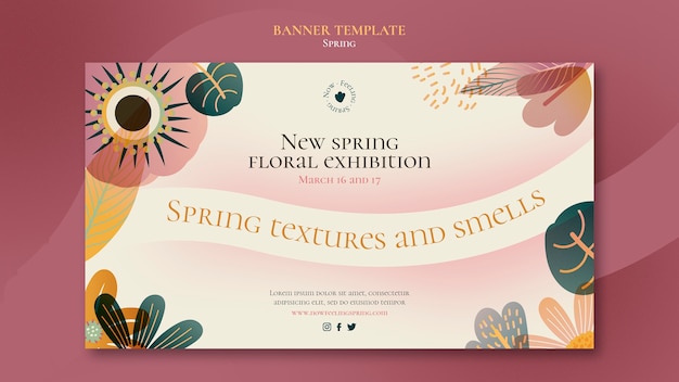 Free PSD gradient spring banner template