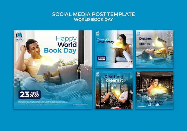 Free PSD gradient world book day template