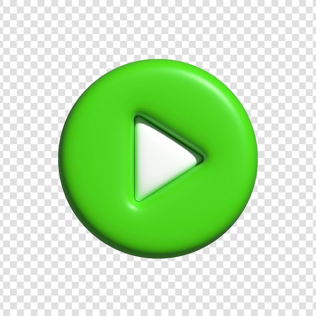Free PSD green circle play button media player interface design element