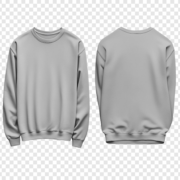 Free PSD grey crewneck sweatshirt mockup front and back view