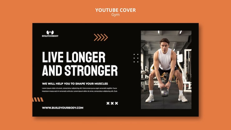 Free PSD gym and fitness youtube cover template