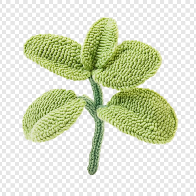 Free PSD handcrocheted green plant detailed closeup