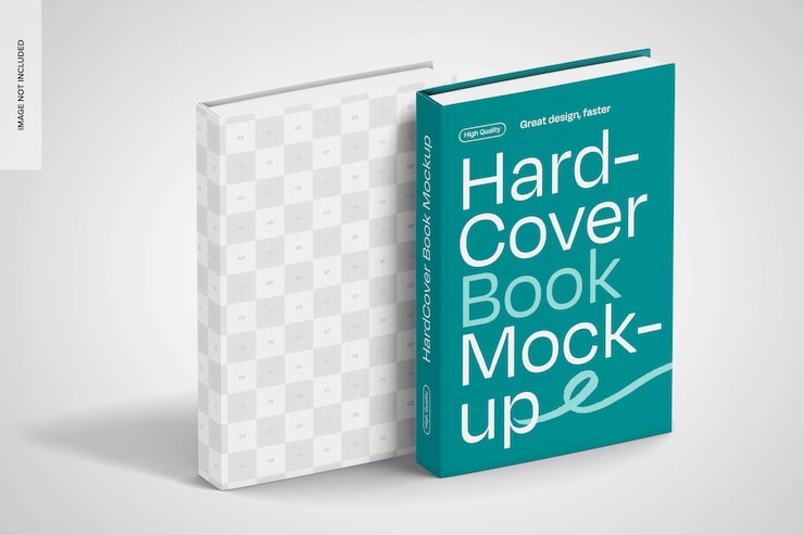 Free PSD hardcover books mockup