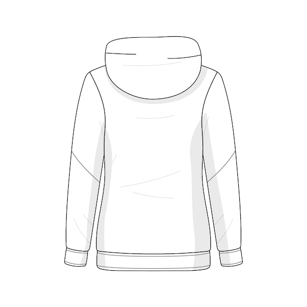 Free PSD hoodie line art illustration