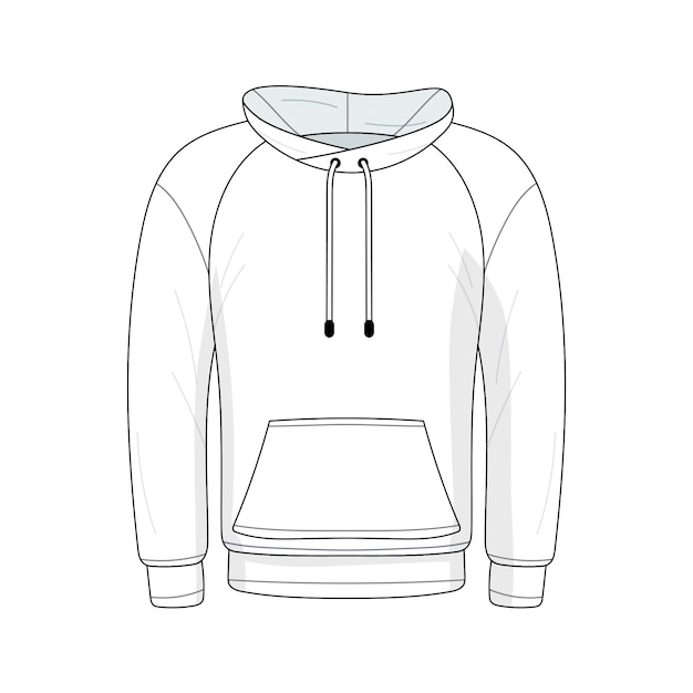 Free PSD hoodie line art illustration