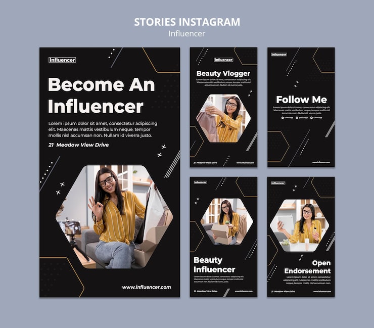 Free PSD influencer social media stories set
