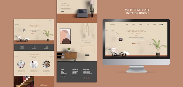 Free PSD interior design web template
