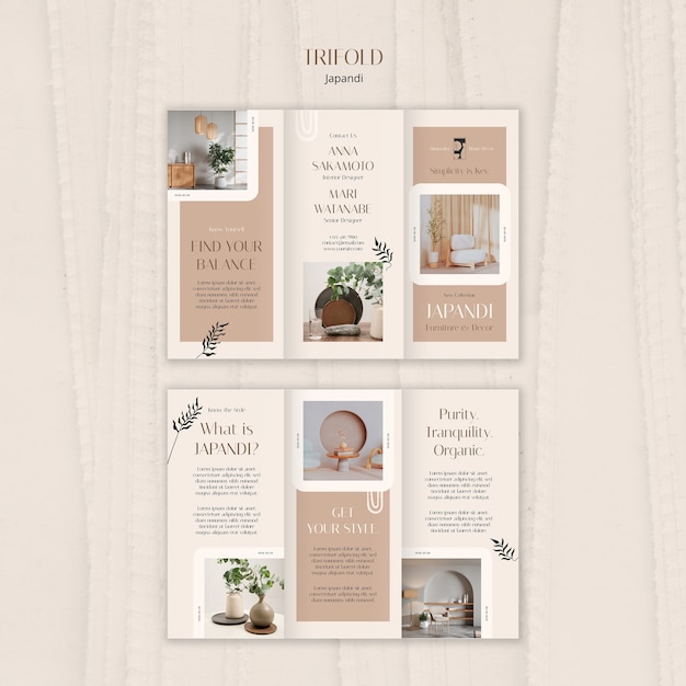 Free PSD japandi template design