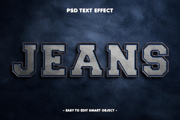 Free PSD jeans editable text effect