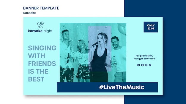 Free PSD karaoke concept banner template