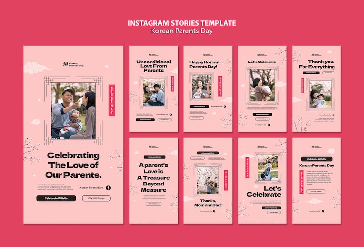 Free PSD korean parent's day instagram stories