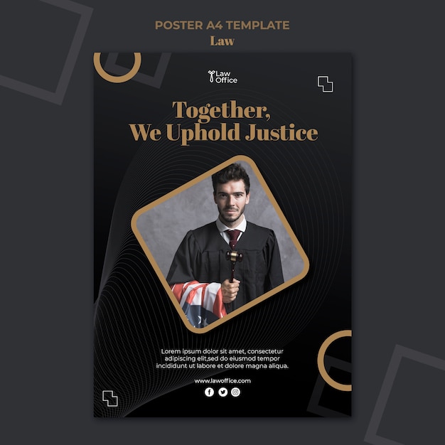 Free PSD law template design poster