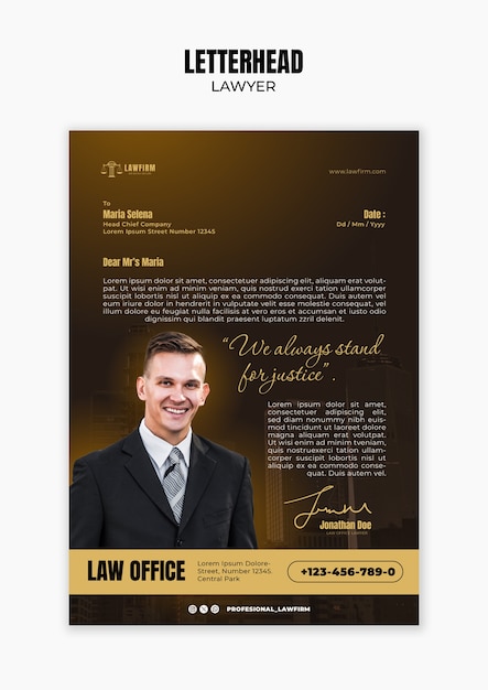 Free PSD lawyer template design