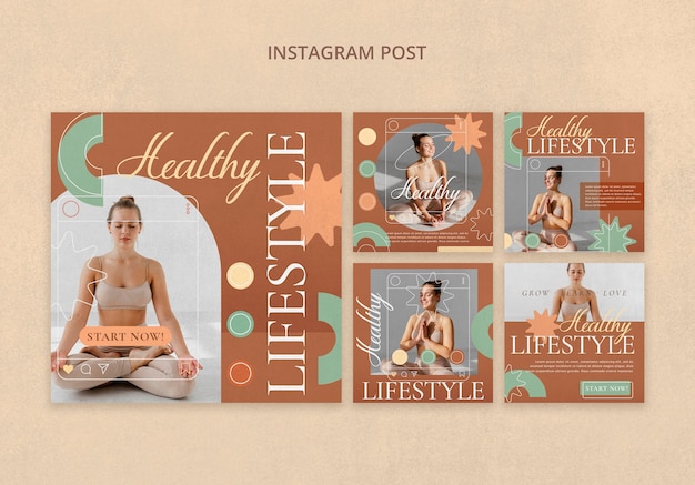 Free PSD lifestyle concept instagram posts