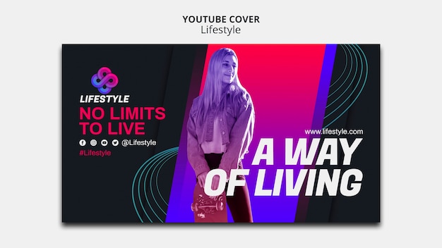 Free PSD lifestyle concept youtube cover template